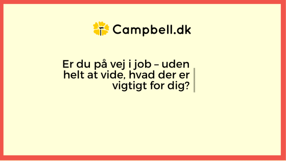 Er du på vej i job – uden helt at vide, hvad der er vigtigt for dig? blogbillede
