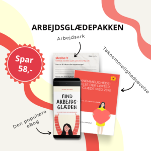 Samlet bundle med find arbejdsglæden ebog, taknemmelighedøvelse oig et arbejdsark.